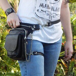 GENUIINE LEATHER -HANDS FREE BAG - ANTI THEFT - CAN WEAR 8 WAYS